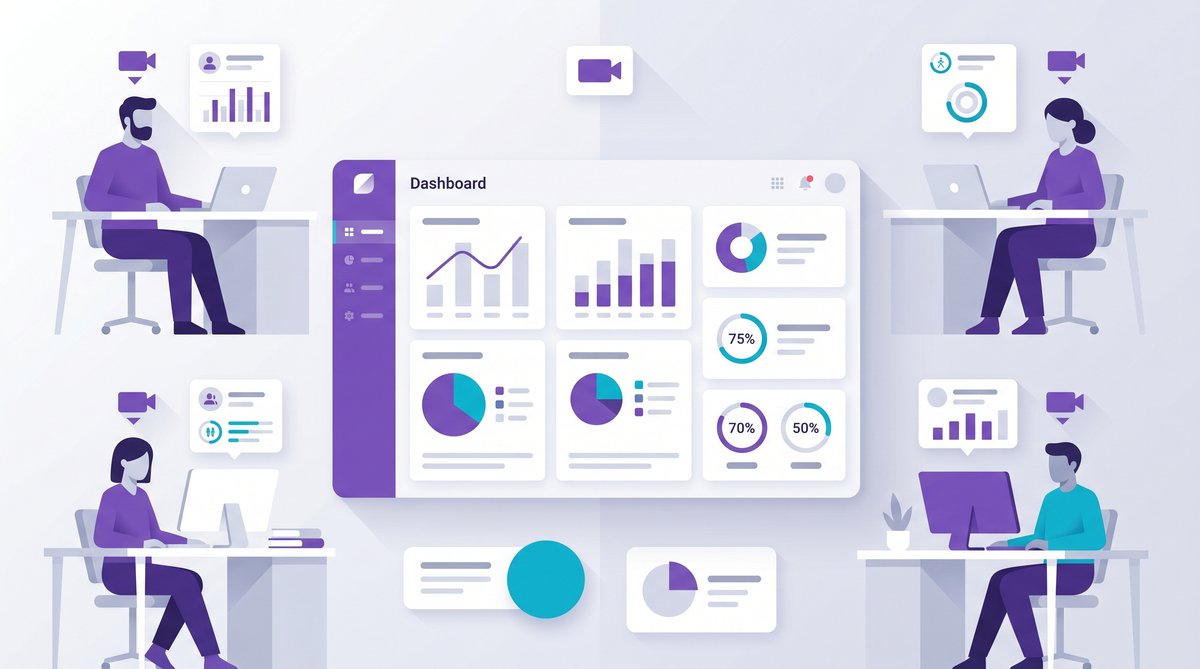 Employee monitoring statistics data visualization for 2026