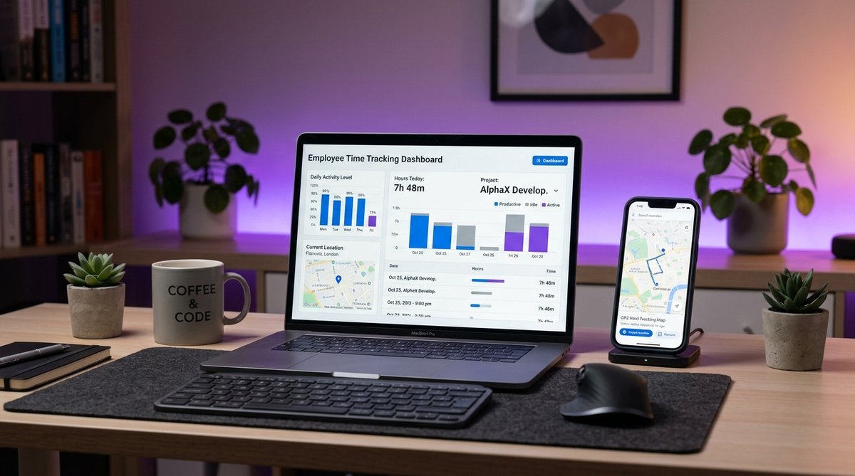 Hubstaff employee time tracking review with activity and GPS monitoring