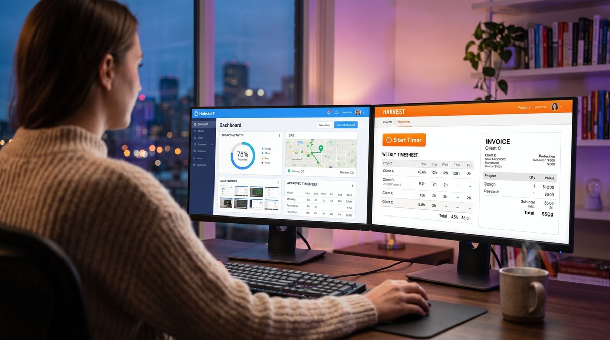 Hubstaff vs Harvest employee monitoring and time tracking comparison